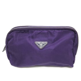 PRADA Prada Triangle Logo Small Accessory Case/Cosmetic Pouch, Nylon, Women's, Purple