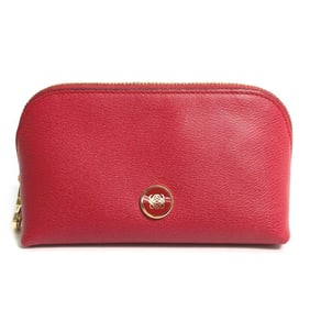 LOEWE Anagram Cosmetic Pouch, Leather, Women's, Red