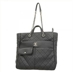Chanel Matelasse Handbag with Chain Shoulder Strap, Black Lambskin, 2-Way Bag for Women
