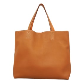 Hermes Hermès Double Sens 45 Tote Bag in Taurillon Clemence Leather, Gold and Orange, with R Stamp,