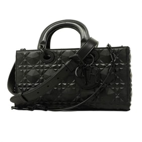 Christian Dior Cannage Lady D Joy Handbag in Black Leather (P1473357)
