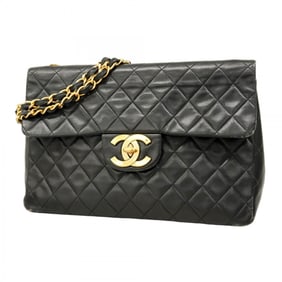 Chanel Shoulder Bag, Deca Matelasse, Chain Lambskin, Black, Women's