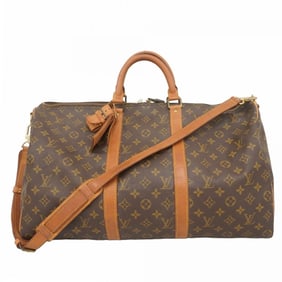 Louis Vuitton Monogram Keepall Bandouliere 50 Boston Bag M41416 Brown Men's and Women's