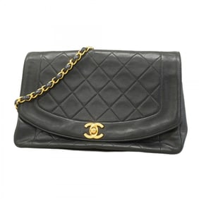 Chanel Diana Shoulder Bag, Chain Lambskin, Black, Women's