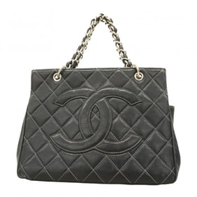 Chanel Matelasse Chain Handbag in Black Lambskin for Women
