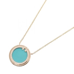 Tiffany & Co. T Two Circle Turquoise and Diamond Necklace, 18K Pink Gold, Diamond, Turquoise,