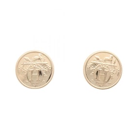 Hermes Hermès Ex Libris Earrings, 18KPG (Pink Gold) for Women