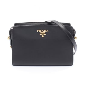 Prada SAFFIANO SOFT C Shoulder Bag in Saffiano Leather, Women's, Black, 1BH104