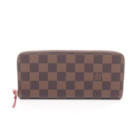 Louis Vuitton Portefeuille Clemence Round Long Wallet, Coated Canvas and Leather with Damier Finish,