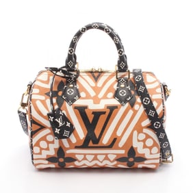 Louis Vuitton Speedy Bandouliere 25 LV Crafty Handbag, Coated Canvas Monogram Giant, Women's, Orange