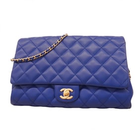 Chanel Matelasse Shoulder Bag with Chain Bag, Lambskin, Blue Champagne, Women's, P1480327
