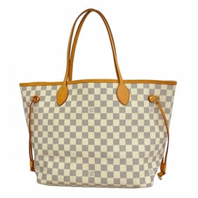 Louis Vuitton Damier Azur Neverfull MM Tote Bag N51107 White Women's