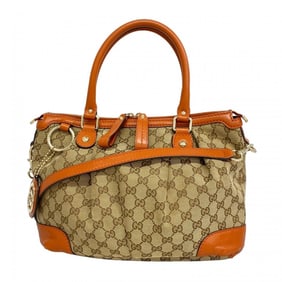 Gucci GG Canvas Sukey Tote Bag 247902 Brown Orange Champagne 2-Way Women's P1490194