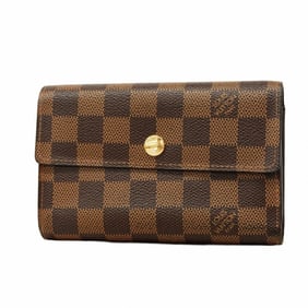 Louis Vuitton Damier Portefeuille Alexandra Tri-fold Wallet N63067 Ebene Women's P1490157