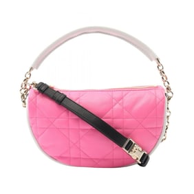 Christian Dior Dior VIBE Small Hobo Cannage Shoulder Bag, Leather, Women's, Pink, White, Black