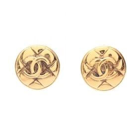 CHANEL Coco Mark Earrings, Gold Plated, Women's
