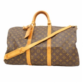 Louis Vuitton Monogram Keepall Bandouliere 50 Boston Bag M41416 Brown Men's and Women's