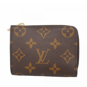 Louis Vuitton Monogram Portefeuille Noir Compact Wallet M83676 Brown Grenard Women's