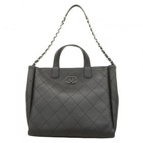 Chanel Matelasse Leather Tote Bag, Black, 2-Way Bag for Women