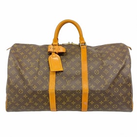 Louis Vuitton Monogram Keepall 55 Boston Bag M41424 Brown Men's and Women's