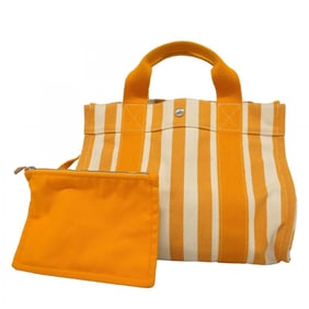 Hermes Cannes PM Handbag in Yellow Canvas for Women
