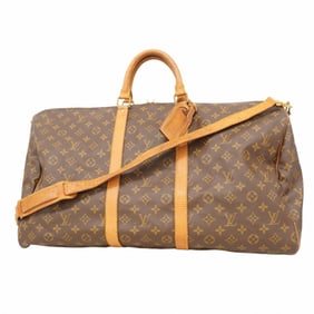 Louis Vuitton Monogram Keepall Bandouliere 55 Boston Bag M41414 Brown Men's and Women's