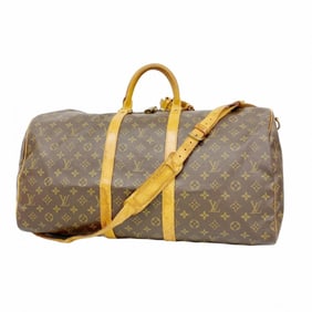 Louis Vuitton Monogram Keepall Bandouliere 55 Boston Bag M41414 Brown Men's and Women's