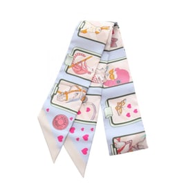 Hermès Twilly HERMES STORY Silk Scarf for Women in Multicolor Blue