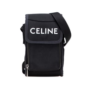 Celine Trekking Mobile Pouch Crossbody Mini Shoulder Bag in Black Canvas for Women