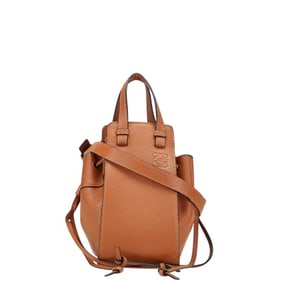 LOEWE Hammock Drawstring Bag, Mini Handbag/Shoulder 2-Way, Brown Leather, Women's