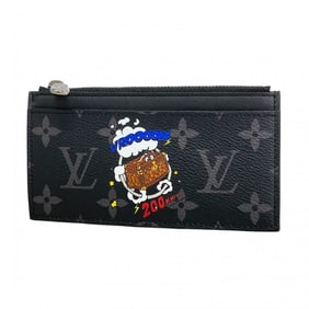 Louis Vuitton Monogram Eclipse Coin and Card Holder with Trunk Design, M80932, Black, Men's