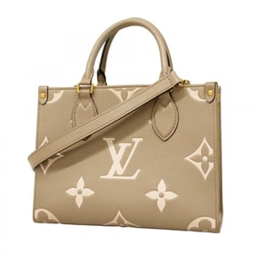 Louis Vuitton Monogram Empreinte On-the-Go PM Handbag M45779 Tourterelle Creme 2-Way Bag for Women