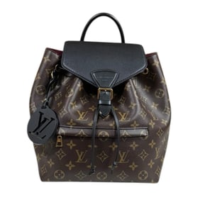Louis Vuitton Montsouris NM PM Monogram Macassar Backpack/Daypack, M45515, Unisex, LOUIS VUITTON