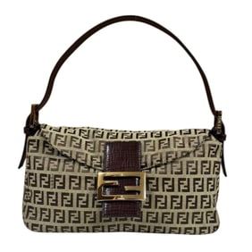 Fendi Mamma Bucket Zucchino Handbag in Brown Canvas for Women