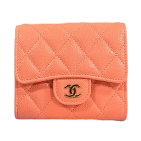 CHANEL Small Flap Wallet, Tri-fold Caviar Leather, AP0229, Women's