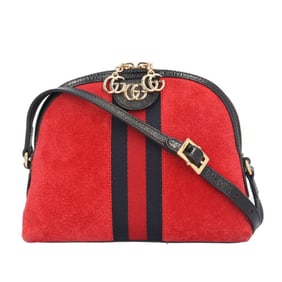 Gucci Ophidia Shoulder Bag in Suede (499621) Red, Women's