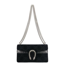Gucci Dionysus Shoulder Bag, Velvet 499623, Black, Women's, GUCCI Chain