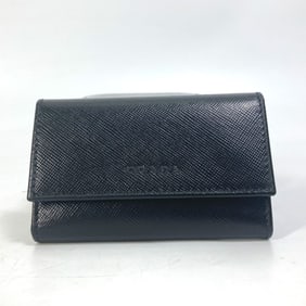 PRADA M25U 6-Key Logo Key Case in Saffiano Leather, Men's, Black