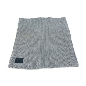 Dior Homme knitted leather tag with logo, wool neck warmer, snood, scarf, men's grey