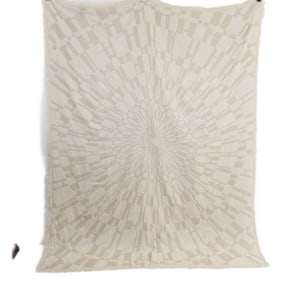 HERMES Cashmere and Silk H Motif Fringe Large Stole Light Beige Women's