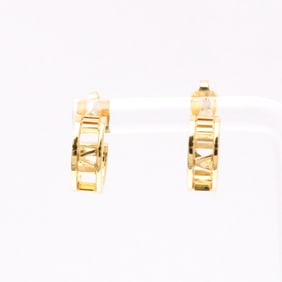 Tiffany Open Atlas Earrings No Stone Pink Gold (18K) Half Hoop Earrings Pink Gold