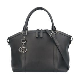 Gucci Shoulder Bag, Leather, 341503, Black, Women's, GUCCI 2-Way, Interlocking G