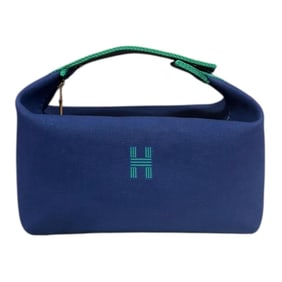 Hermès Bride à Black GM Pouch Canvas Women's HERMES