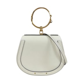 Chloé Chloe Nile Bracelet Bag Shoulder in Calfskin Leather (3S1300-HEU) White (01-18-68-65) Women's