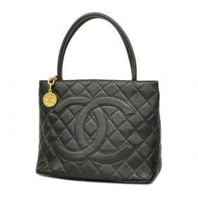 Chanel Tote Bag Reproduction Caviar Skin Black Women's