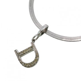 Christian Dior Choker D Metal Rhinestone Silver Women's
