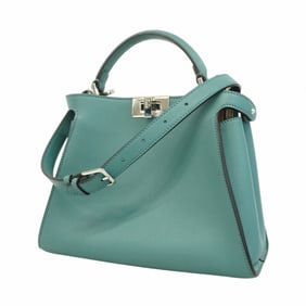 Fendi handbag Peekaboo Essential leather blue green ladies