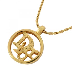 Christian Dior Necklace Circle GP Plated Gold Ladies