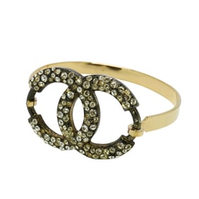 Chanel bangle Coco mark GP plating rhinestone gold ladies