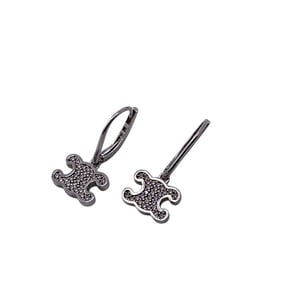 CELINE 55586k Triomphe Earrings Rings for Men and Women, Silver